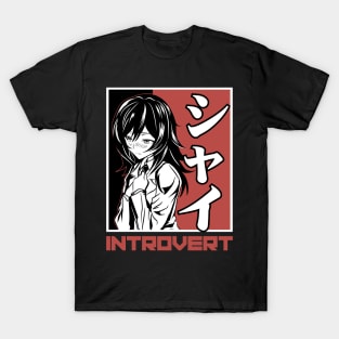 introvert girl anime style art poster T-Shirt